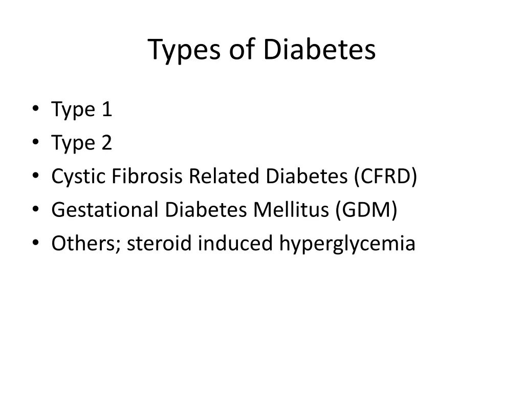 types of diabetes