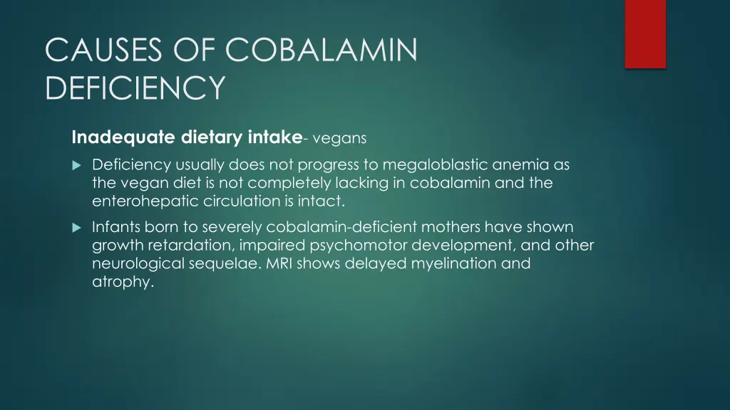 causes of cobalamin deficiency