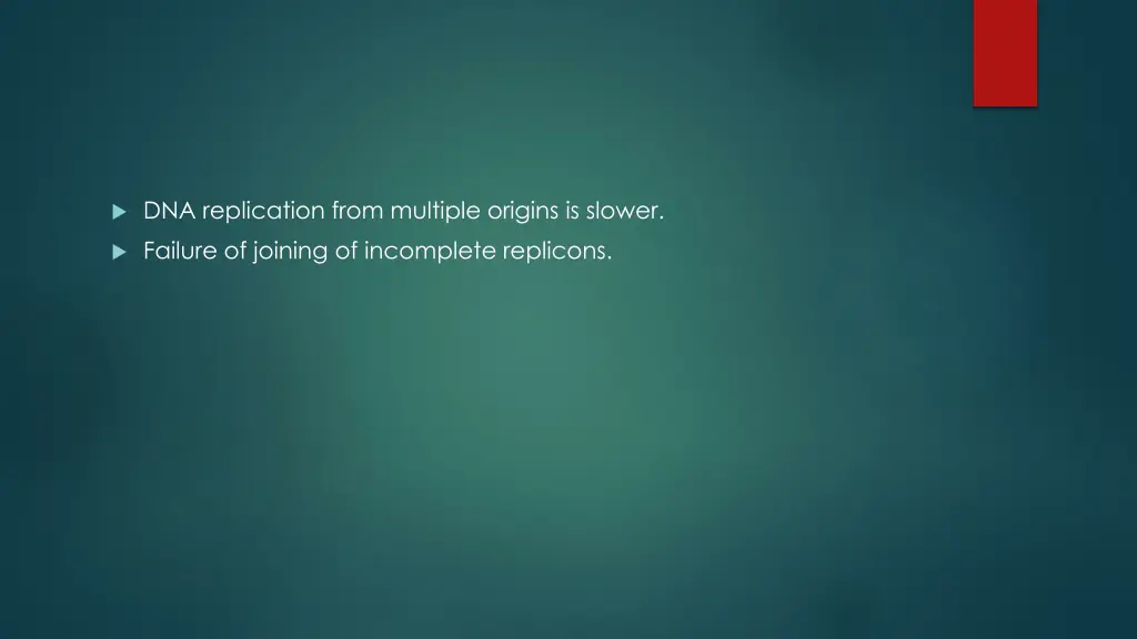 dna replication from multiple origins is slower