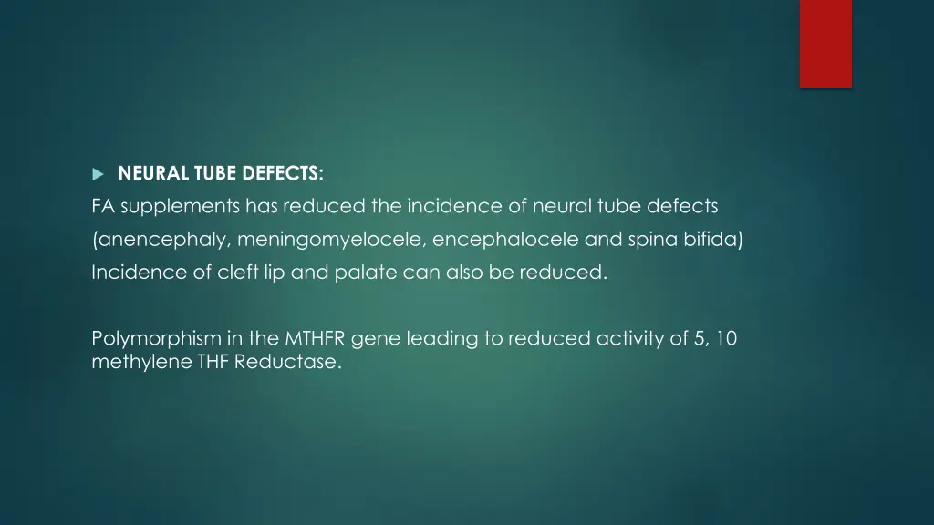neural tube defects fa supplements has reduced