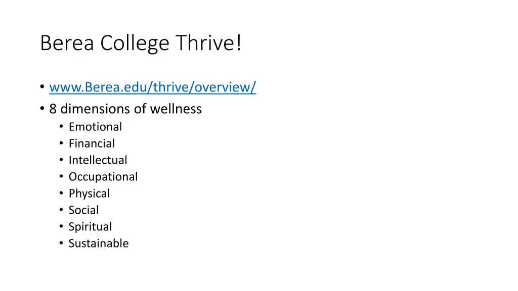 berea college thrive