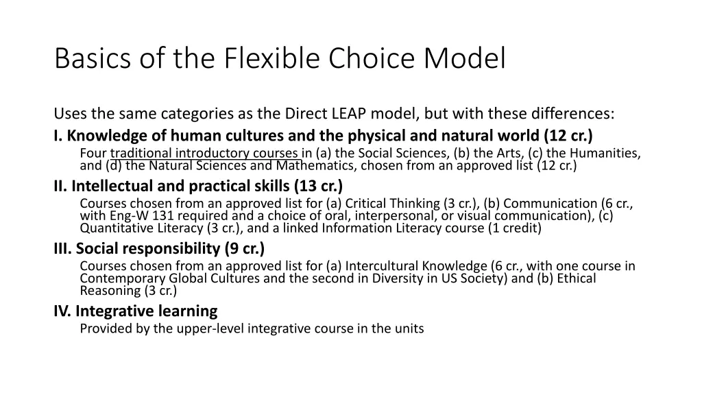 basics of the flexible choice model