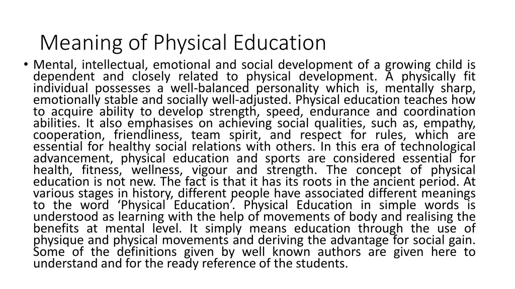 meaning of physical education mental intellectual