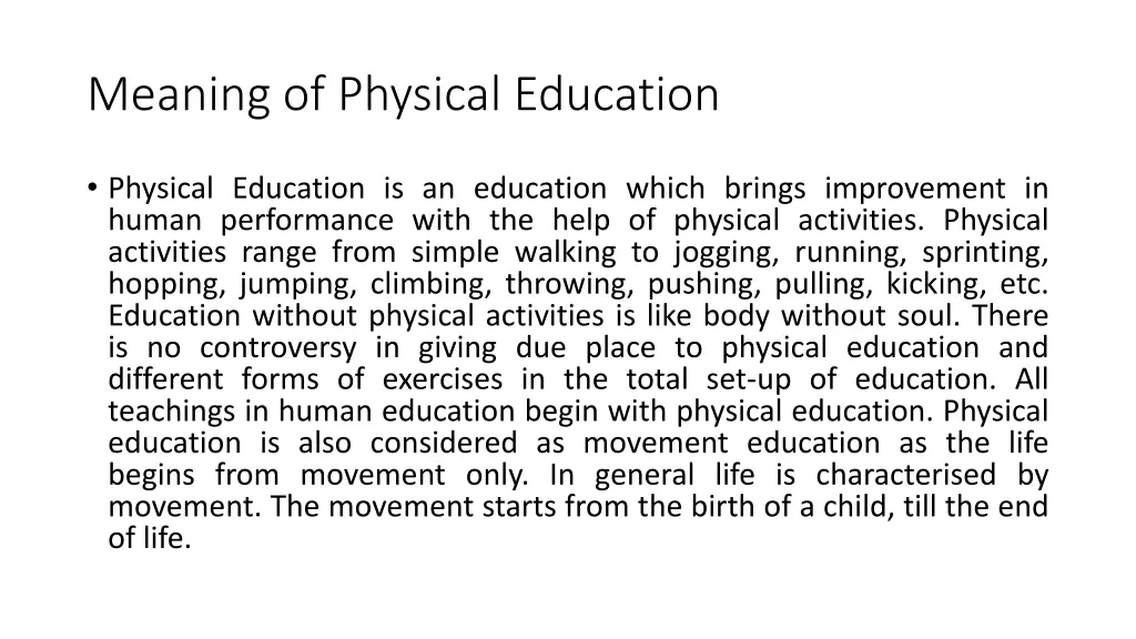 meaning of physical education