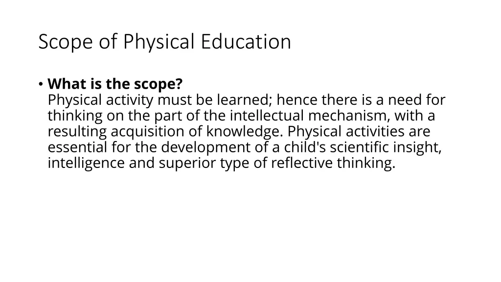 scope of physical education