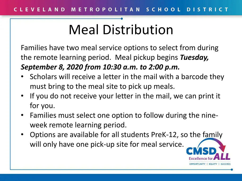 meal distribution