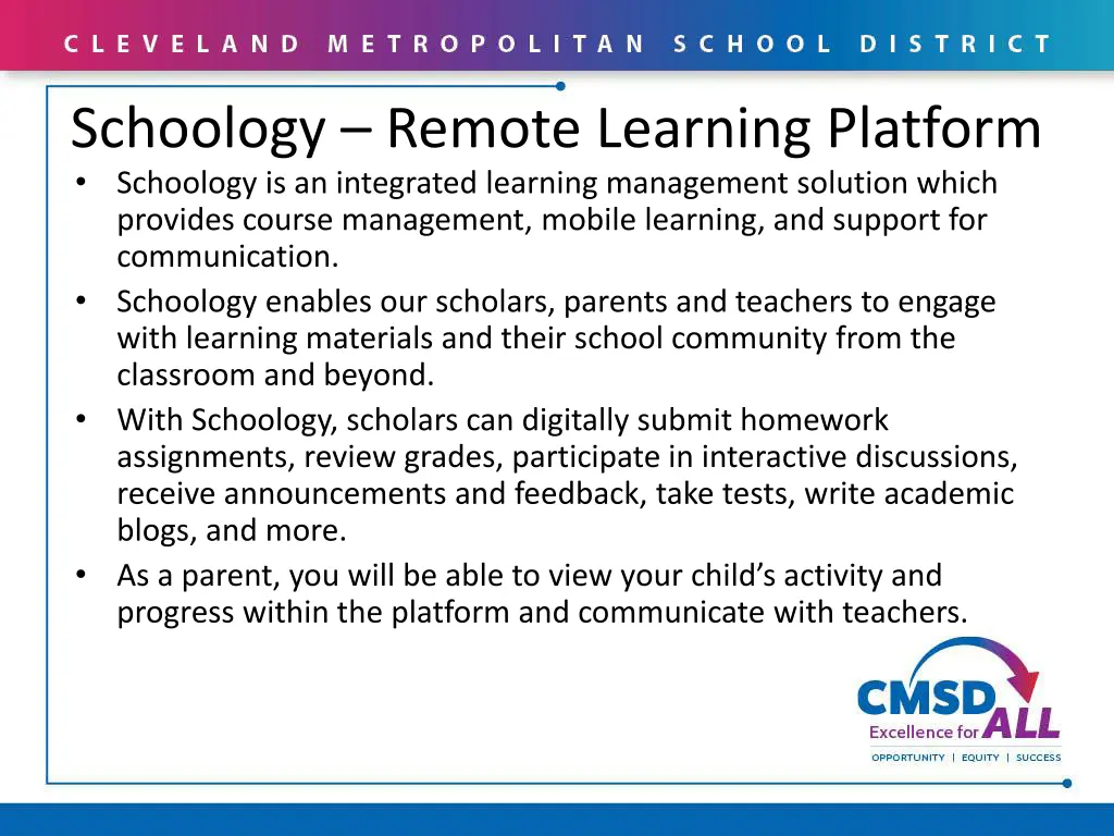 schoology remote learning platform schoology