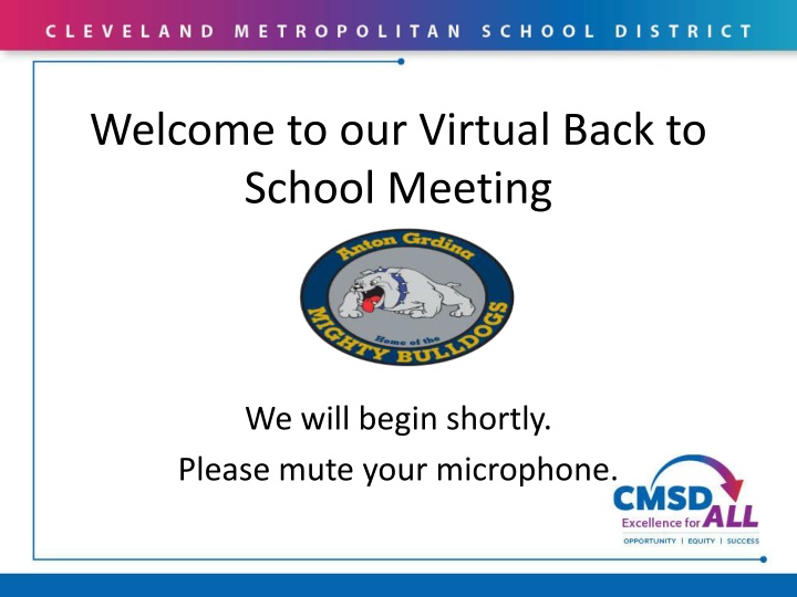 welcome to our virtual back to school meeting