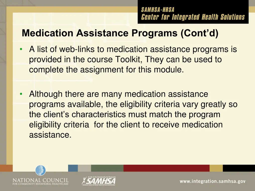medication assistance programs cont d