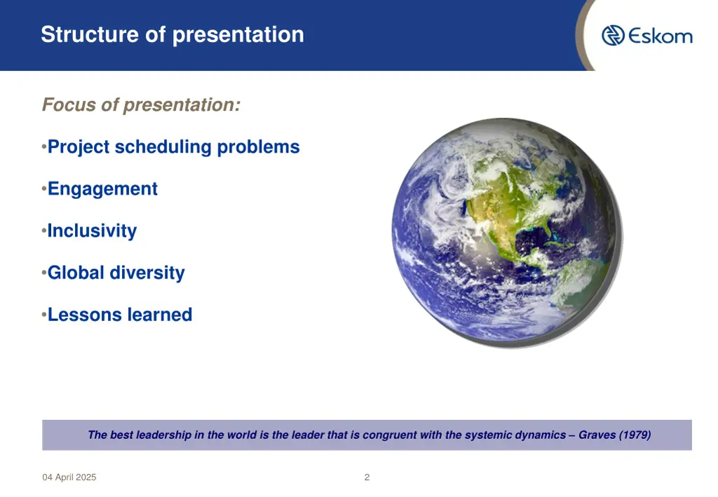 structure of presentation