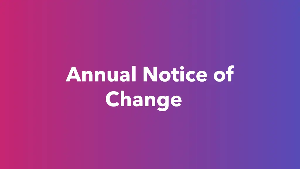 annual notice of change