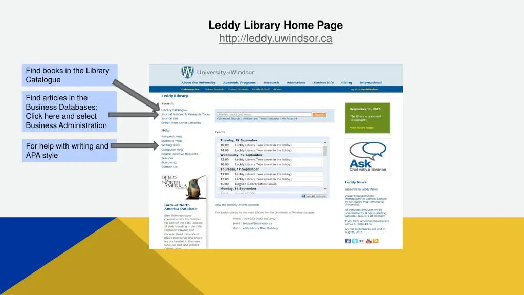 leddy library home page http leddy uwindsor ca
