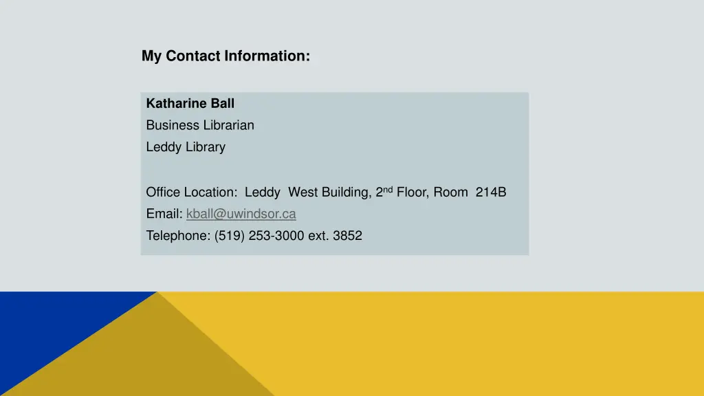 my contact information