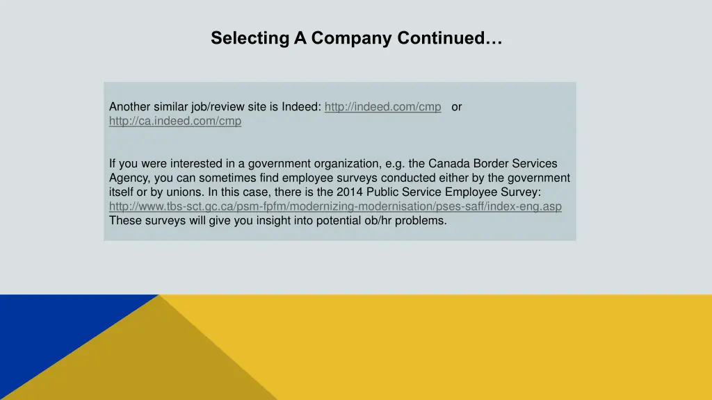 selecting a company continued 1