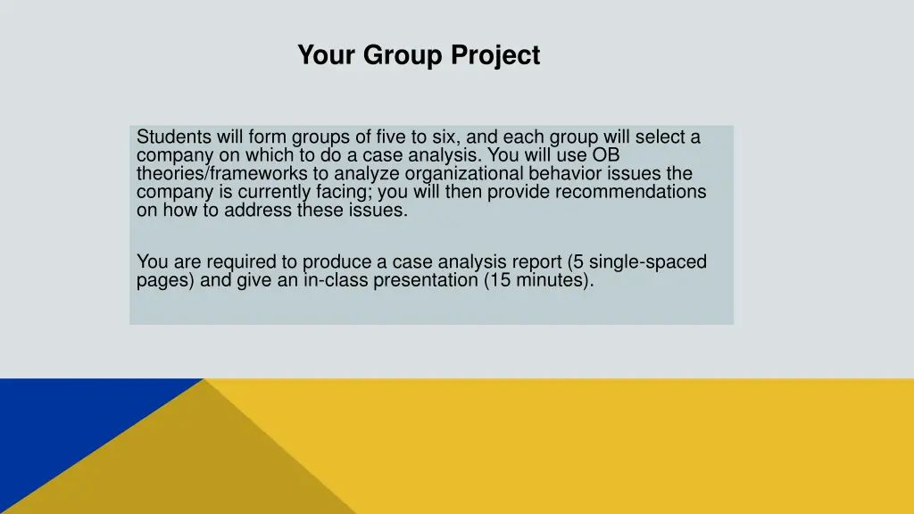 your group project