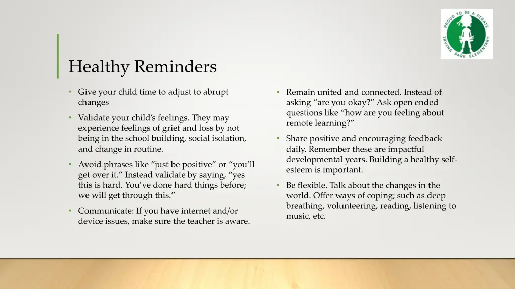 healthy reminders