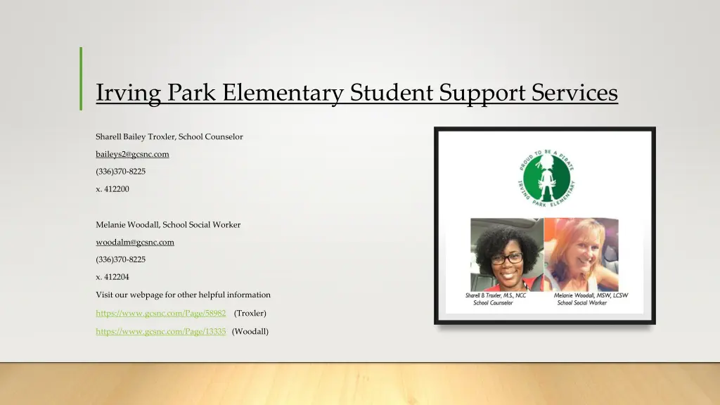 irving park elementary student support services