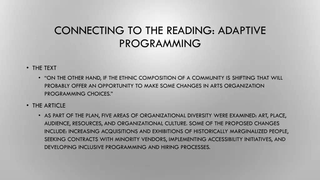 connecting to the reading adaptive programming