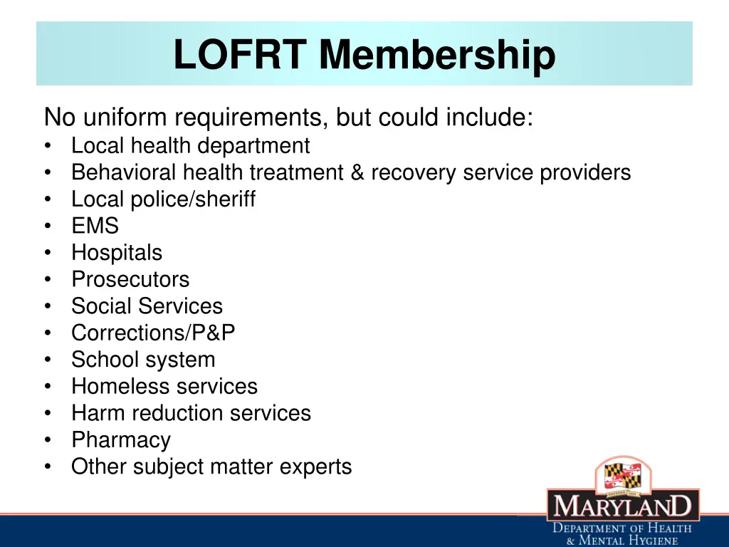lofrt membership