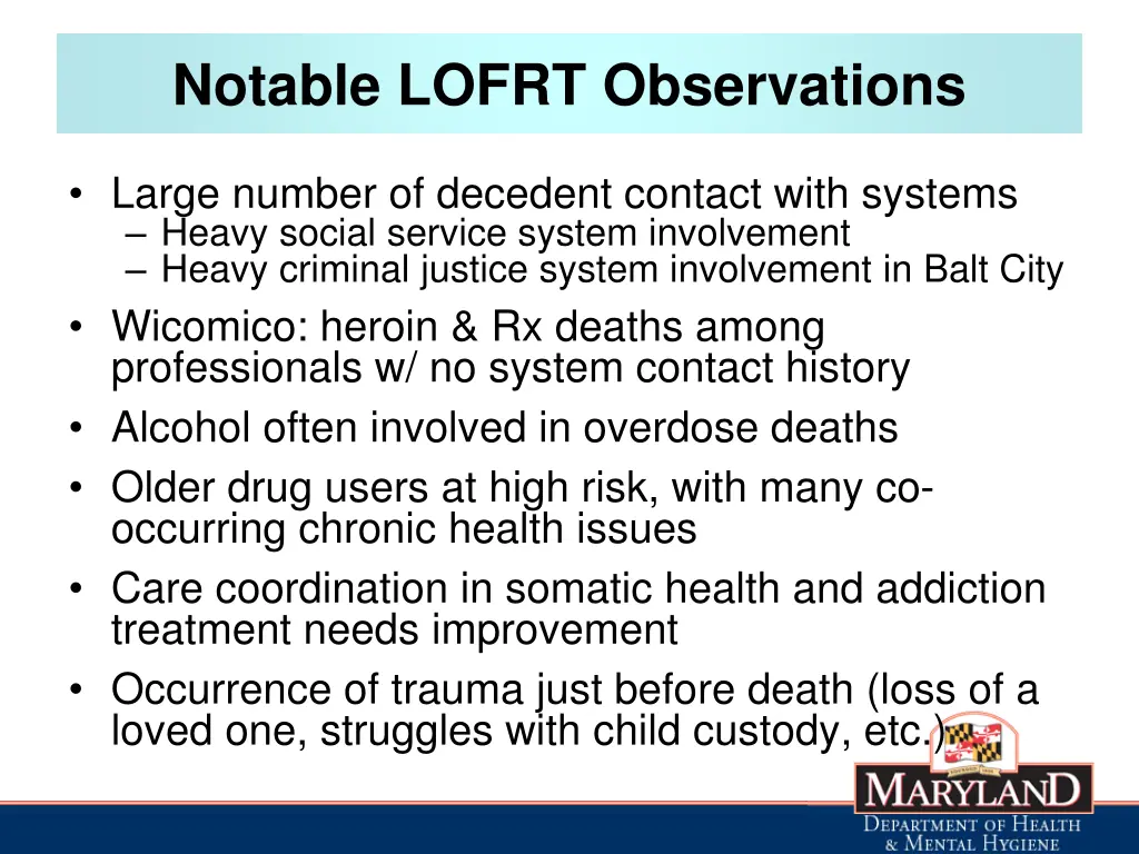notable lofrt observations