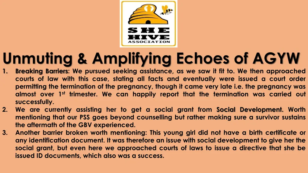 unmuting amplifying echoes of agyw 1 breaking