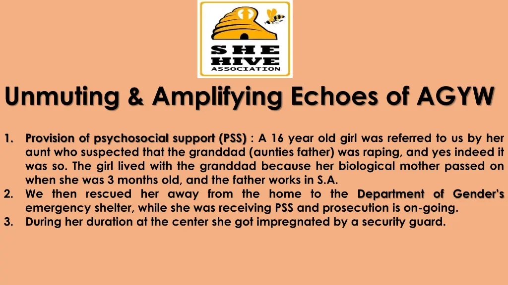 unmuting amplifying echoes of agyw 2
