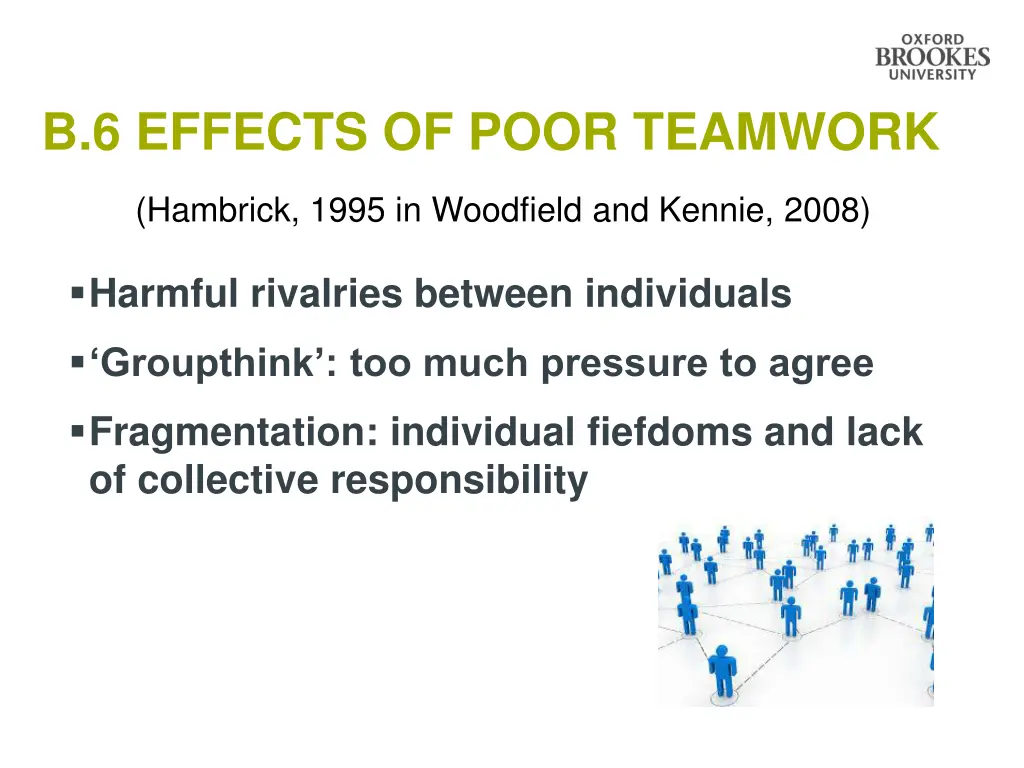 b 6 effects of poor teamwork
