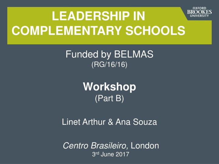 leadership in complementary schools