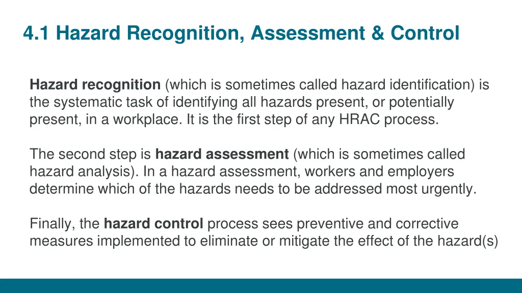 4 1 hazard recognition assessment control