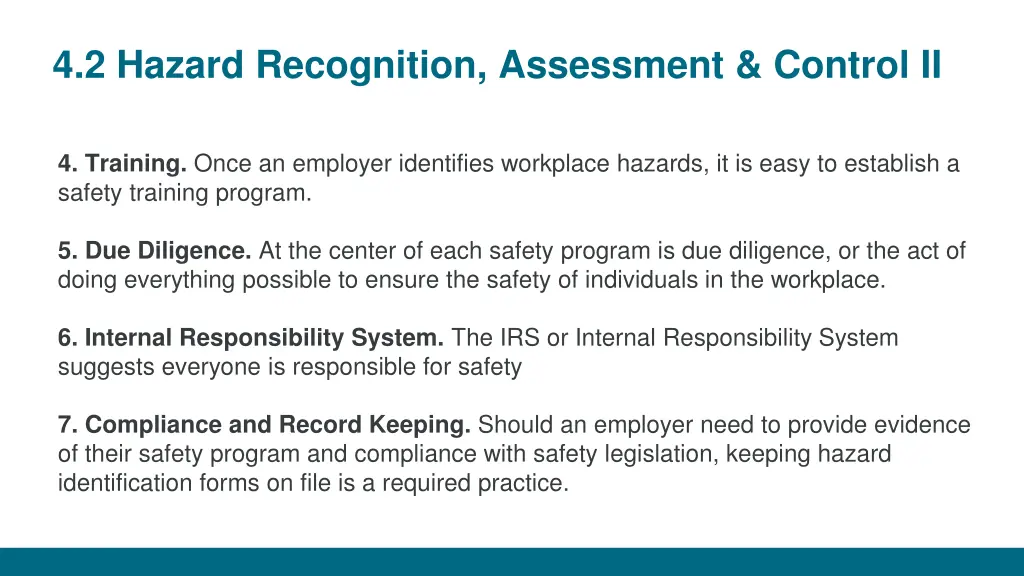 4 2 hazard recognition assessment control ii