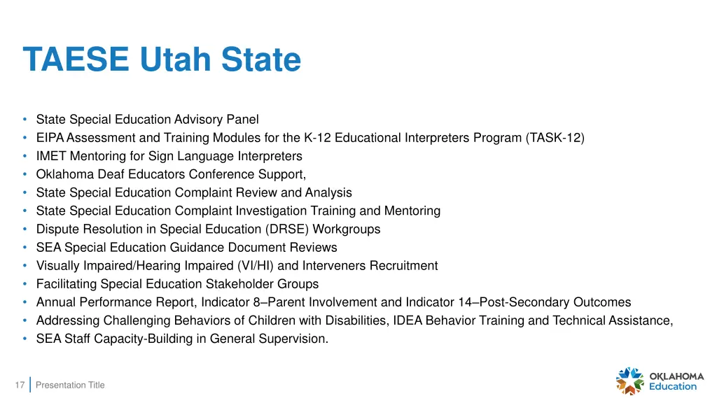 taese utah state