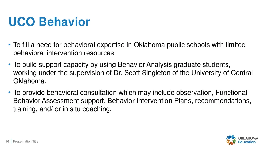 uco behavior