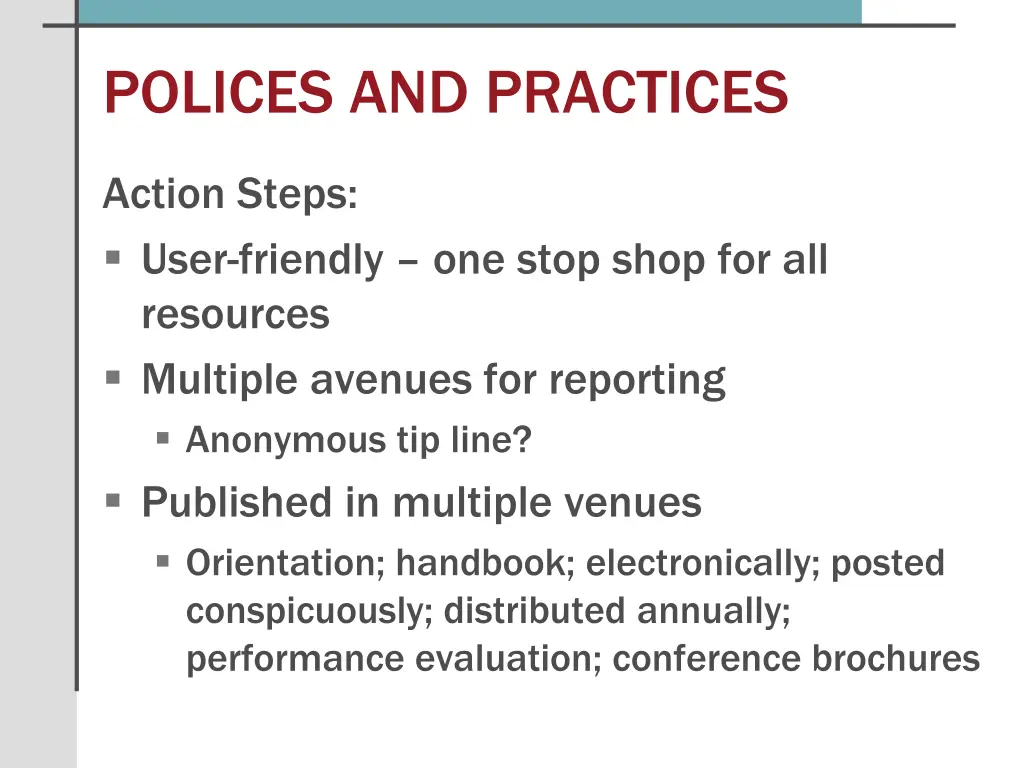 polices and practices