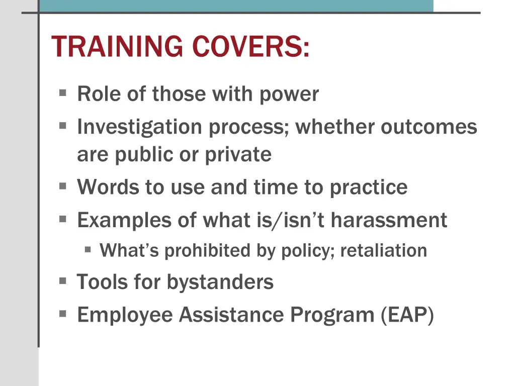 training covers