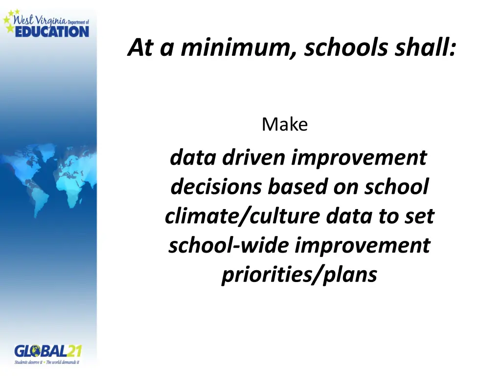 at a minimum schools shall 1