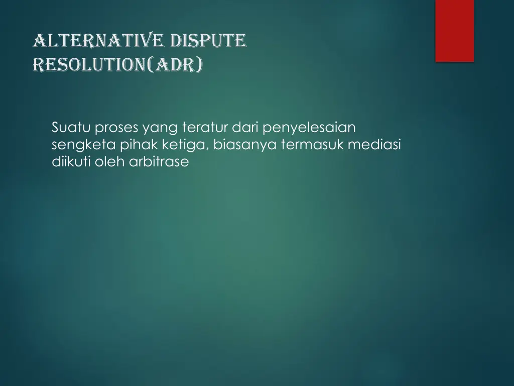 alternative dispute resolution adr