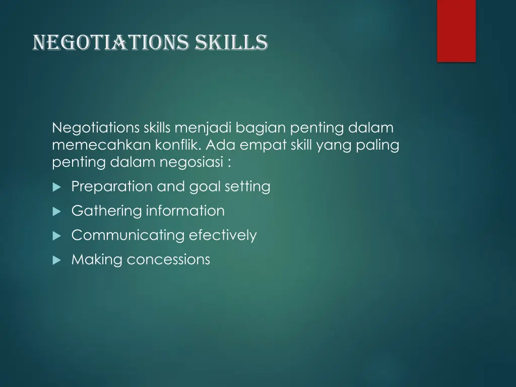 negotiations skills
