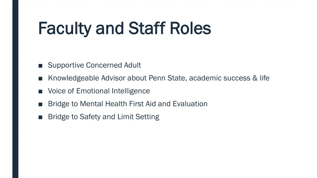 faculty and staff roles faculty and staff roles