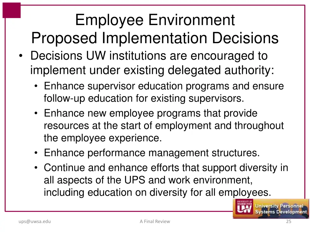 employee environment proposed implementation 1