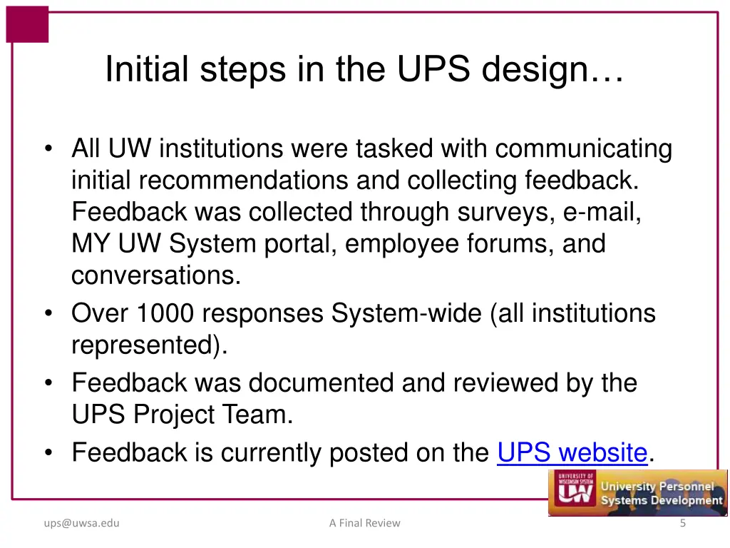 initial steps in the ups design 3