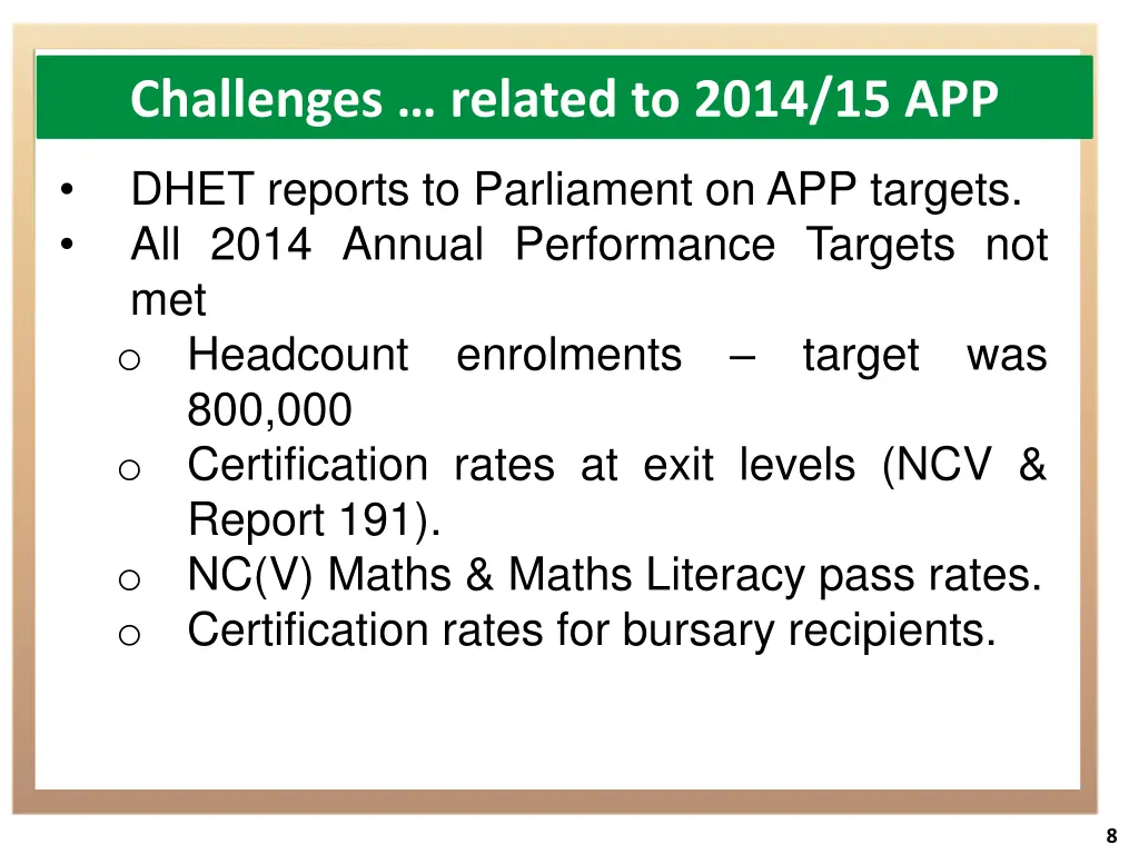 challenges related to 2014 15 app