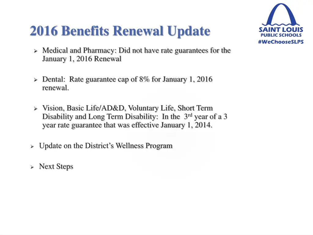 2016 benefits renewal update