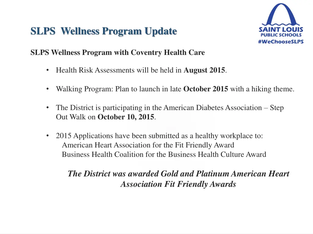 slps wellness program update