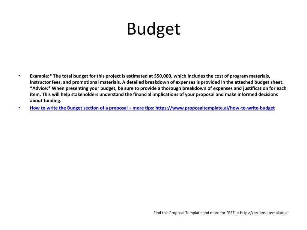 budget