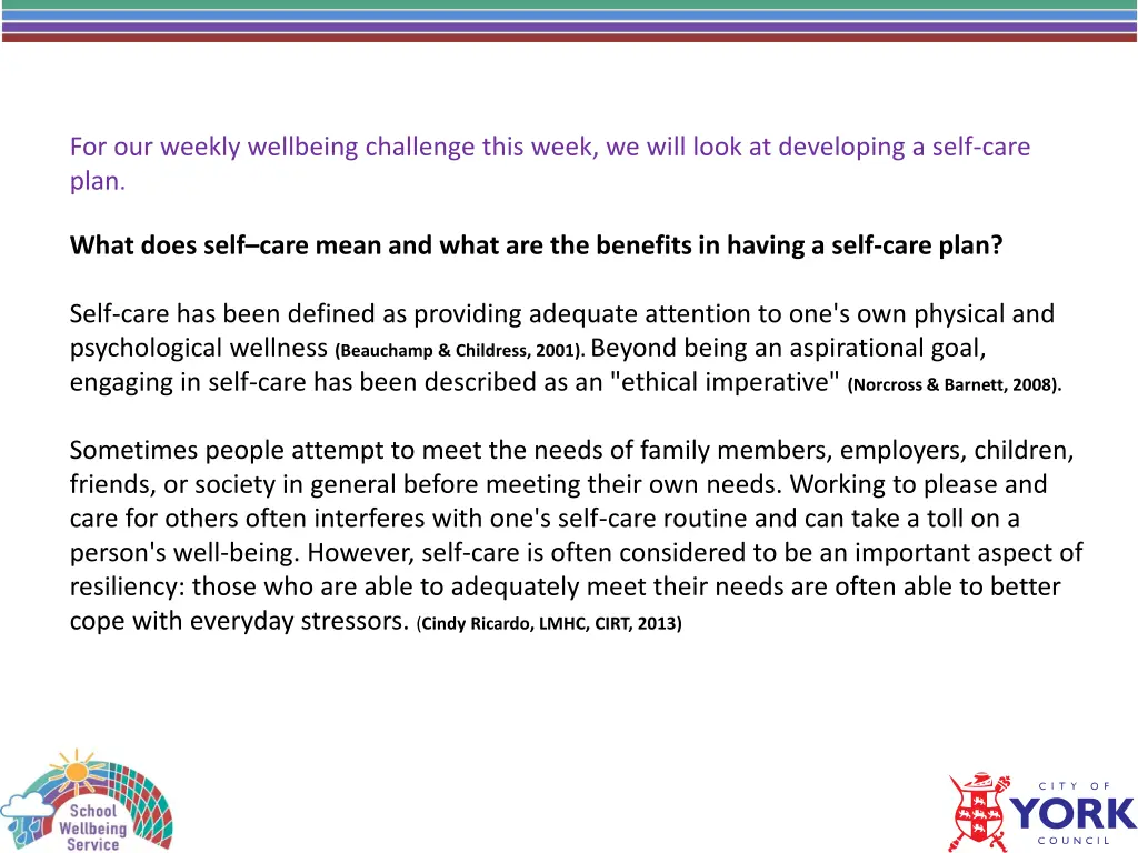 for our weekly wellbeing challenge this week