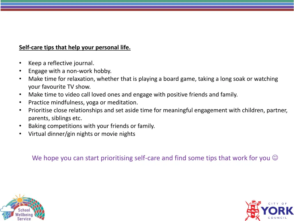 self care tips that help your personal life