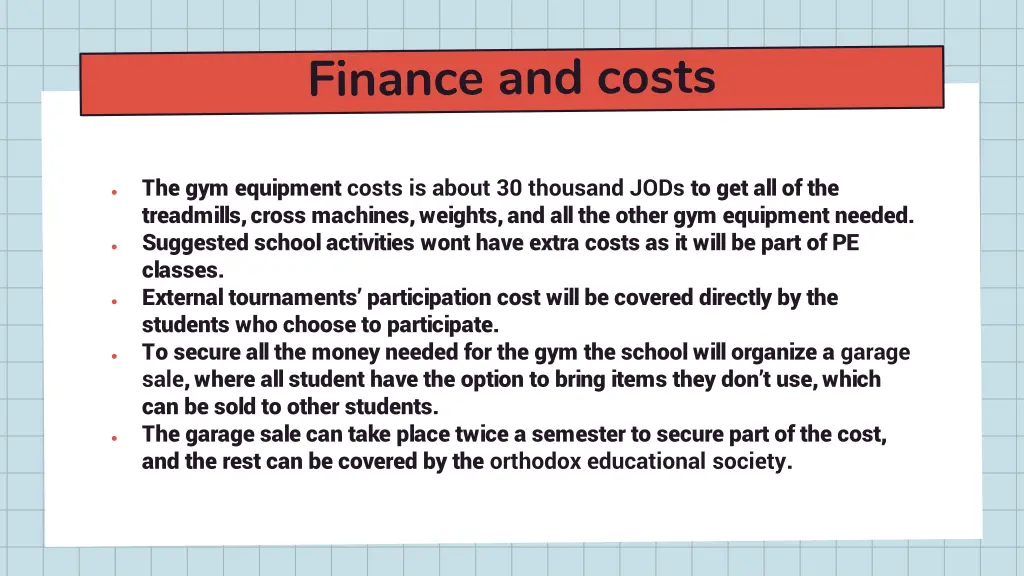 the gym equipment costs is about 30 thousand jods