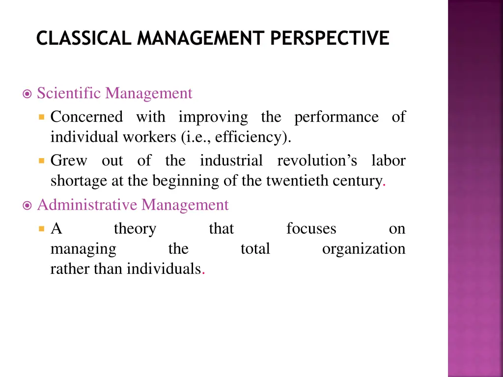 classical management perspective