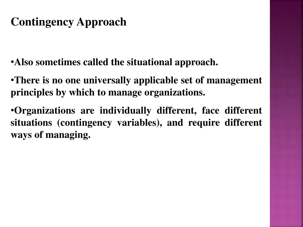 contingency approach