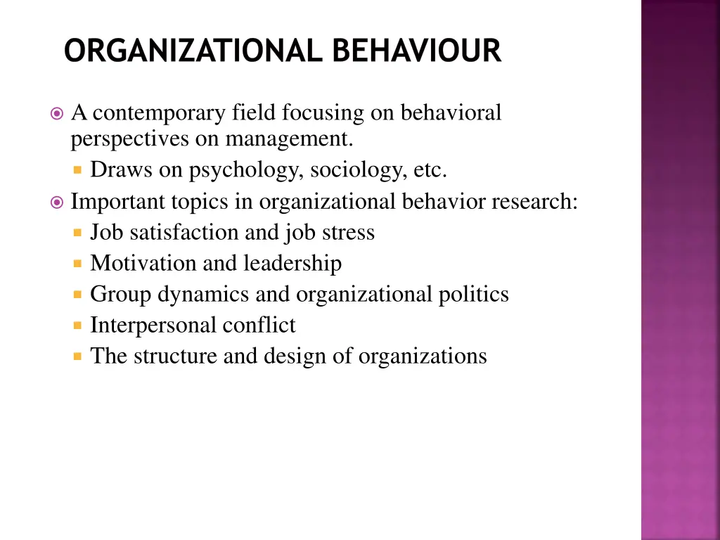 organizational behaviour
